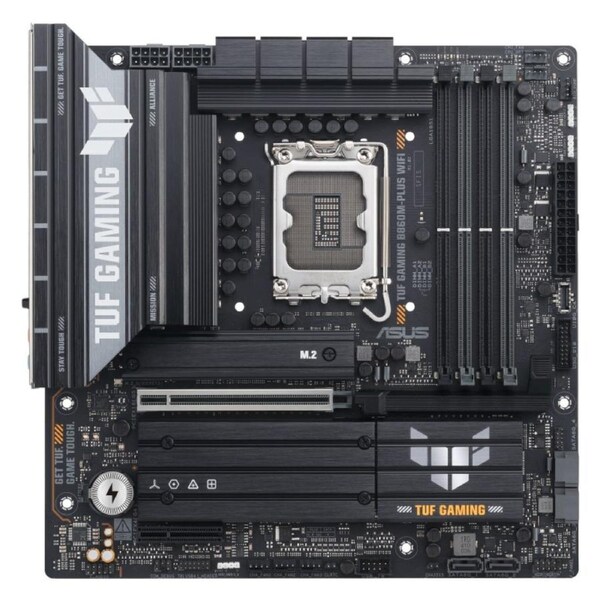 ASUS TUF GAMING B860M-PLUS WIFI LGA1851 mATX Motherboard 256GB, 4x DDR5, 1 x PCIe 5.0, 3 x M.2 slots, 4 x SATA, WiFi 7, 1 x HDMI, 1 x DP