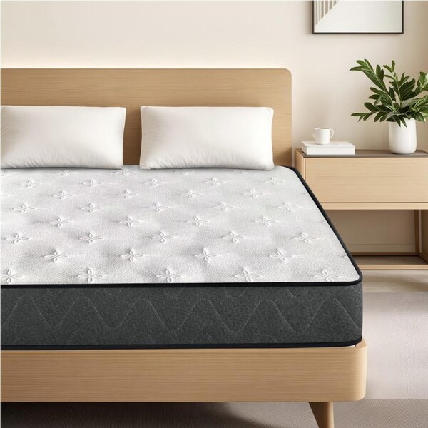 Advwin 7-Zone Queen Mattress Pocket Spring 22cm Medium Firm Memory Foam Mattress