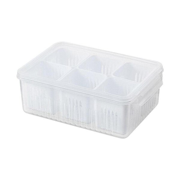 Convenient Crisper Box with Lid Storage Compartment Organizer for Vegetables