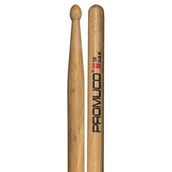 Promuco 18035B Oak 5B Drumsticks, Wooden Tip, 1.6cm Diameter, 40.5cm Length