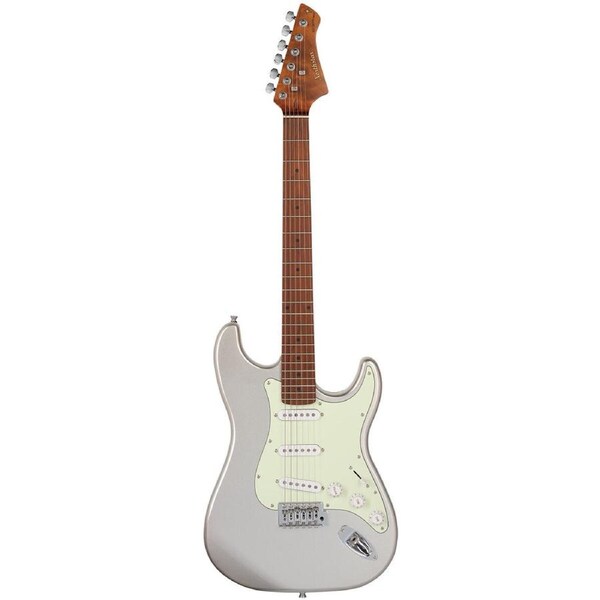 Northstar NS1IS S-Style Electric Guitar Inca Silver, 6 String, Double Cutaway, Poplar Body, Caramel Maple Neck, 3x Single Coil Pickups