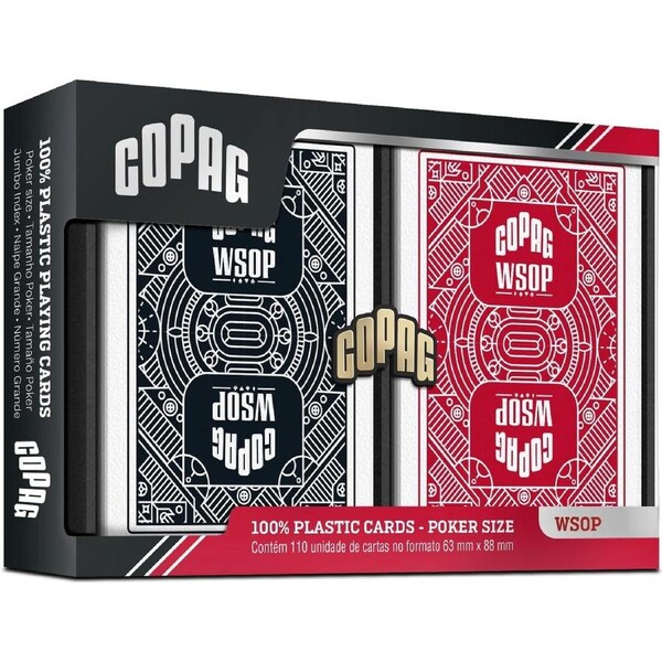 Copag WSOP Double Deck Poker Size Black & Red Jumbo Index Playing Cards