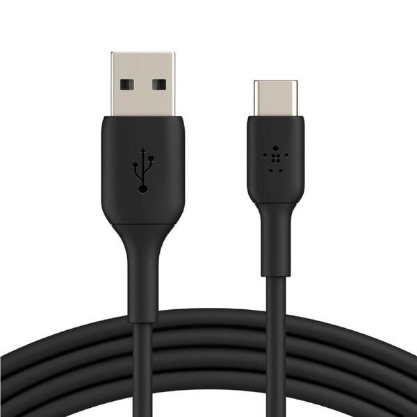 Belkin BoostCharge USB-C to USB-A Cable (3m/9.8ft) - Black (CAB001bt3MBK), 12W, 480Mbps,8K+ bend, Samsung Galaxy,iPad,MacBook,Google,OPPO,Nokia,2YR