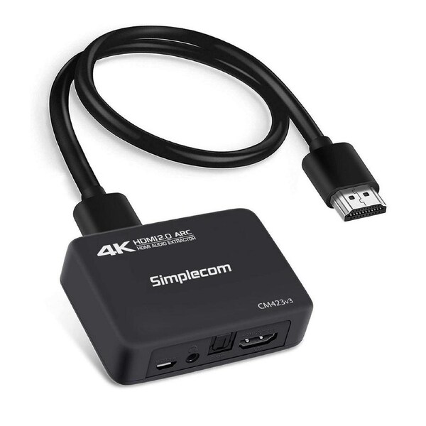Simplecom CM423v3 HDMI 2.0 Audio Extractor Optical SPDIF + 3.5mm Stereo