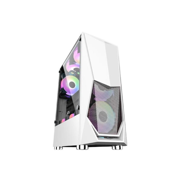 1st Player DK-3 ATX/Micro ATX Tempered Glass PC Computer Case - White