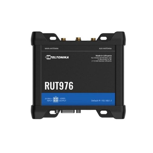 Teltonika RUT976 Redcap 5G Router, Dual-SIM, WAN Failover with 4x Ethernet Ports, Backward Compatible with 4G LTE Cat 4, 2-Year Warranty, PSU included