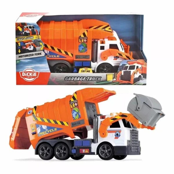Dickie Toys Orange Garbage Truck 46cm