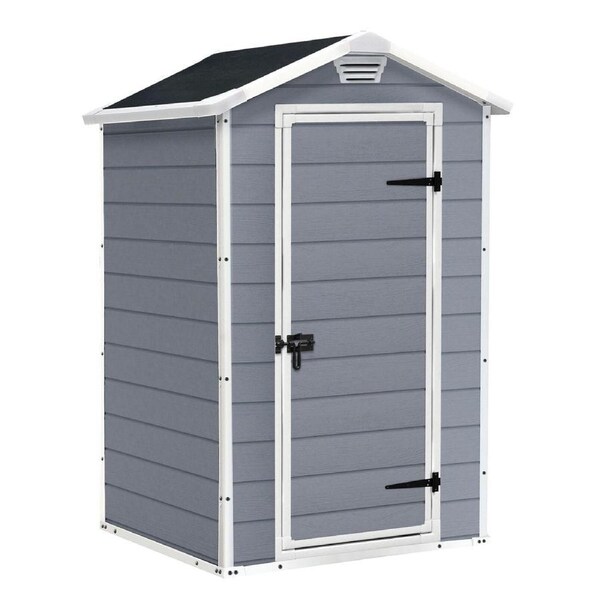 Keter Manor 4x3 Garden Shed - Grey (1.2 x 1m)
