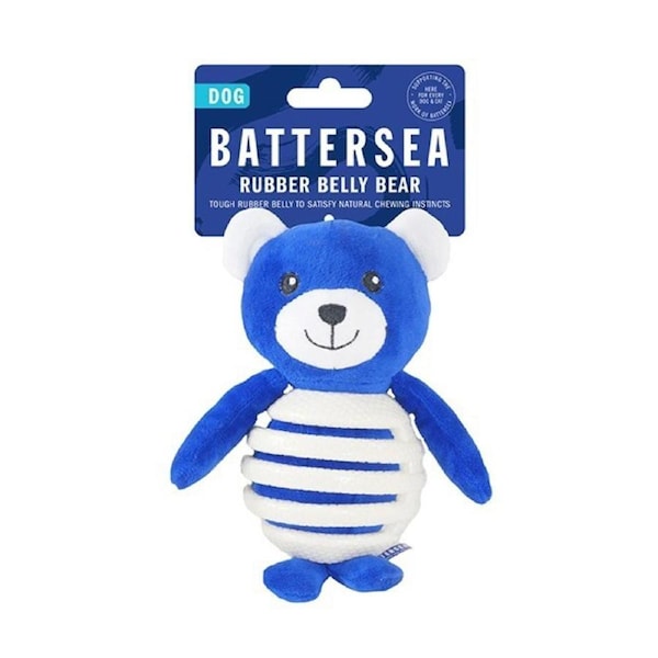 Rosewood Battersea 21cm Rubber Belly Bear Soft Plush Pet Dog Fetch Fun Play Toy