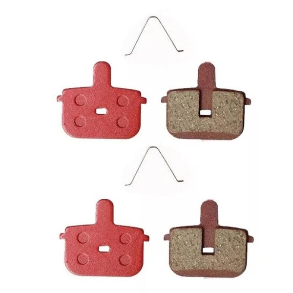 TDR 2 Pair Red Organic MTB Disc Brake Pads Resin Semi-Metallic Quiet Brake Pad Set for Mountain Bike Cycling Road Bicycle 34x29x4mm Low Noise Brake Parts Replacement Front Rear Compatible