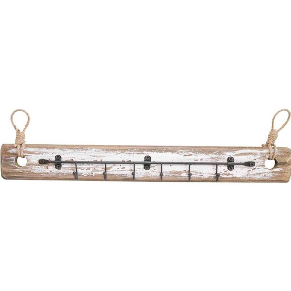 LVD Reclaimed Wood Rustic Wall Mounted Hooks/Hanger Small Home Decor 44x5.5cm