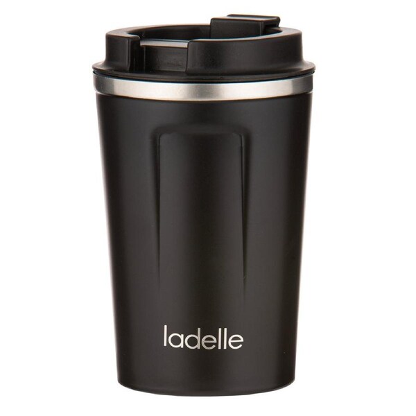 Ladelle Eco Culture Stainless Steel/PP 14cm/350ml Travel Mug/Tumbler Cup Noir