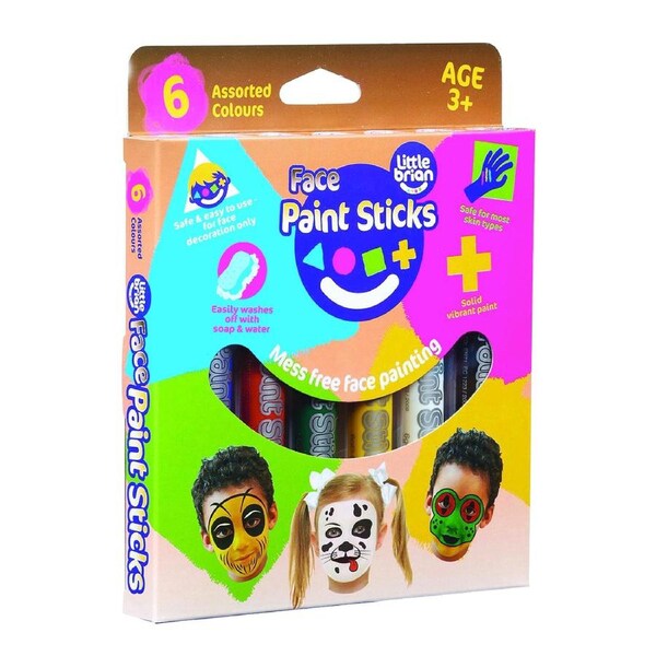 6pc Little Brian Face Paint Sticks Classic Kids/Childrens Fun Play Toy 3+