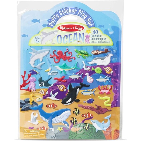 Melissa & Doug Reusable Puffy Sticker Play Set Ocean Kids/Childrens Toy 4+