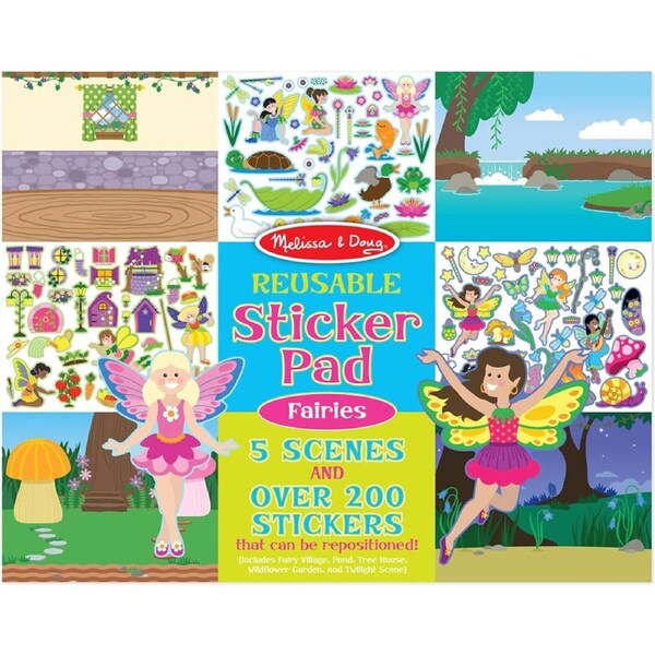 Melissa & Doug Reusable Sticker Pad Fairies Kids/Childrens Interactive Toy 3+