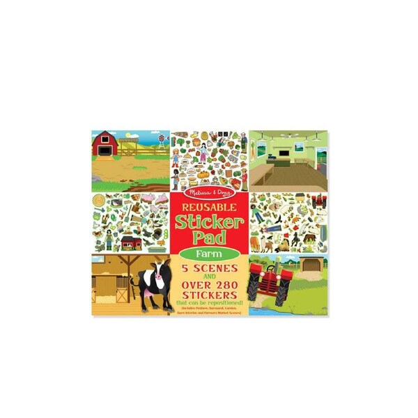 Melissa & Doug Reusable Sticker Pad Farm Kids/Childrens Interactive Toy 3+