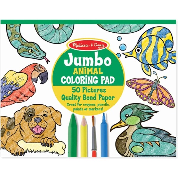 Melissa & Doug Jumbo Colouring Pad Animals Kids/Childrens Interactive Toy 4+