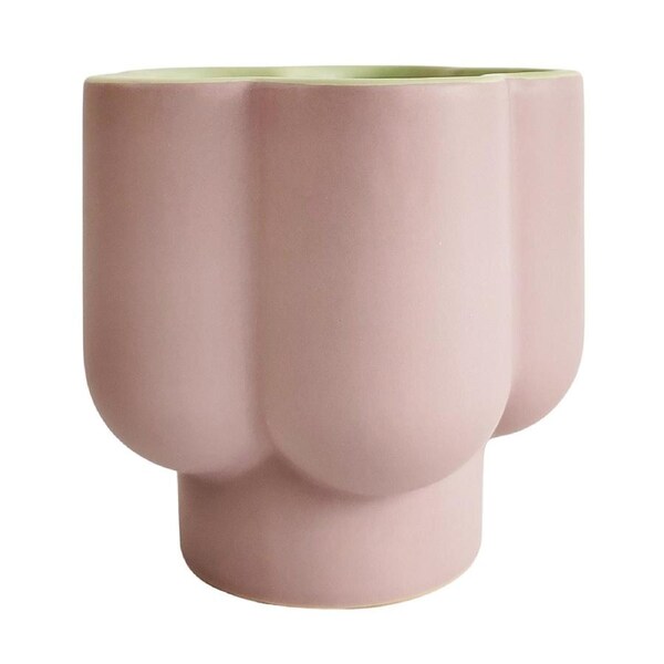 Urban 13.5cm Ceramic Groovy Flower Planter Pot Home/Garden Decor Purple/Green