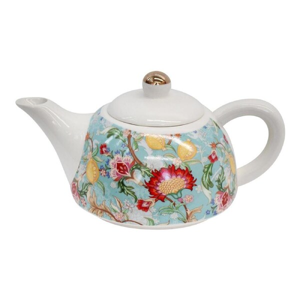 Vintage Lemon 19.5cm Teapot Porcelain Decorative Brewing Container Pot w/ Handle