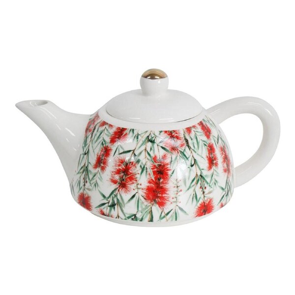 Bottlebrush 19.5cm Teapot Porcelain/Metal Decorative Brewing Tea Pot w/ Handle