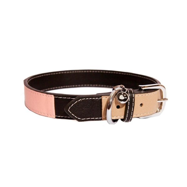 Rosewood 66cm Three-Tone Pet/Dog Leather Neck Collar Animal Strap Choker XL