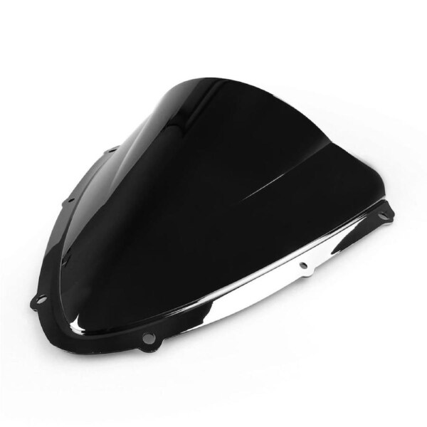 TDR Black Double Bubble Windshield Windscreen for Suzuki GSXR600 GSXR750 GSX-R 600 750 K8 2008 2009 2010, ABS Plastic, Pre-Drilled Holes, Aftermarket Modify Use