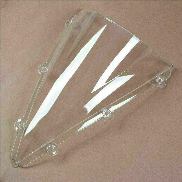 TDR Clear Double Bubble Windshield Windscreen for Yamaha YZF R1 2004 2005 2006 ABS Plastic Motorcycle Screen Pre-Drilled Holes Aftermarket Modify Use