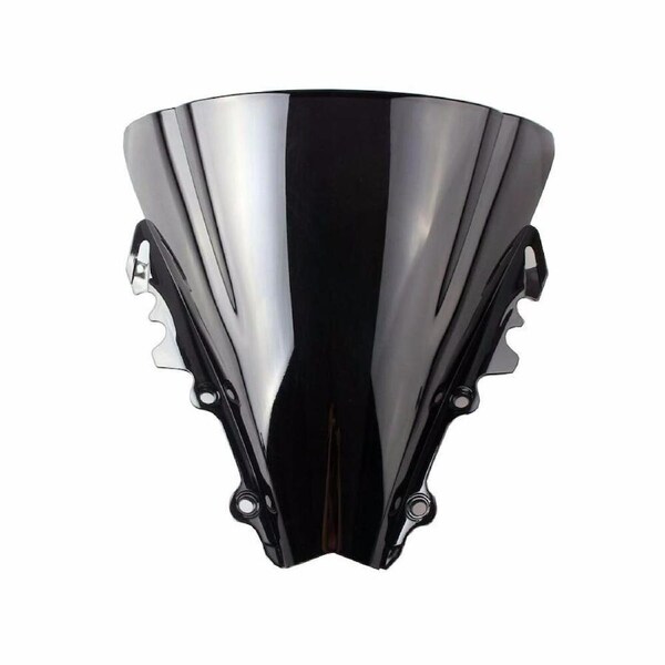 TDR Black Double Bubble Windscreen Windshield for Yamaha YZF R6 2006 2007 ABS Plastic Motorcycle Screen Heat Cold Wear Resistant Accurate Fitment Easy Install