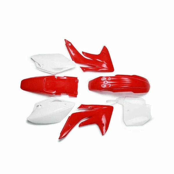 TDR Red White ABS Plastic Full Fairing Kit 7PCS for CRF150R 2007-2014 Dirt Pit Bike Replacement Plastics Easy Install