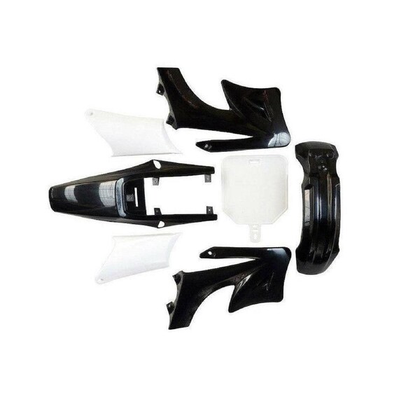 TDR Black and White Plastic Fender Fairing Kit for APOLLO Orion Style 125cc 140cc 150cc 160cc 200cc 250cc Pit Dirt Bike 7PCS Body Plastics Guard
