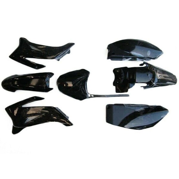TDR For TTR110 Black Plastics Fender Kit 110cc 125cc 150cc 160cc 200cc 250cc Dirt Pit Trail Bike Body Fairing Panels Compatible with Thumpstar Pitpro Atomik TDR Style