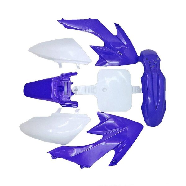 TDR Blue White Plastic Fairing Fender Kit 7PCS for CRF50 Style Pit Dirt Bike 50cc 70cc 90cc 110cc 120cc 125cc Thumpstar Pitpro Atomic TDR DHZ Offroad Body Panel