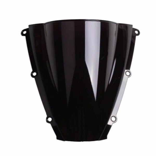 TDR Double Bubble Black Windscreen Windshield Honda CBR600RR 2003 2004 ABS Plastic Screen Motorcycle Shield Fairing Replacement Part Aftermarket Accessory Fitment Mounting Hardware