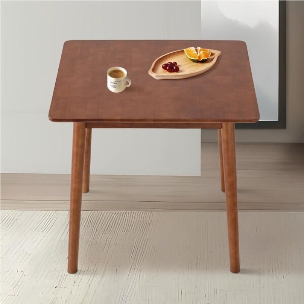 80cm Wooden Dining Table for Kitchen Cafe Restaurant Square -Walnut