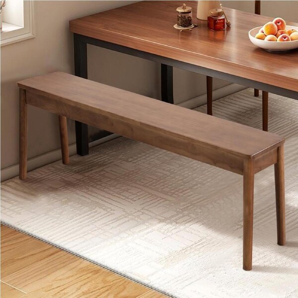 120cm Rectangle Dining Bench Wooden Seat Chair for Home Cafe Restaurant -Walnut