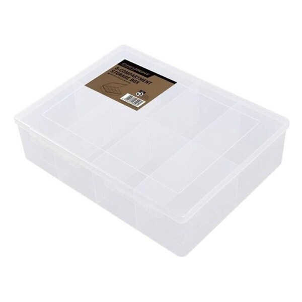 Craftright 8 Compartment Storage Clear Box Organiser for Storing Small Items