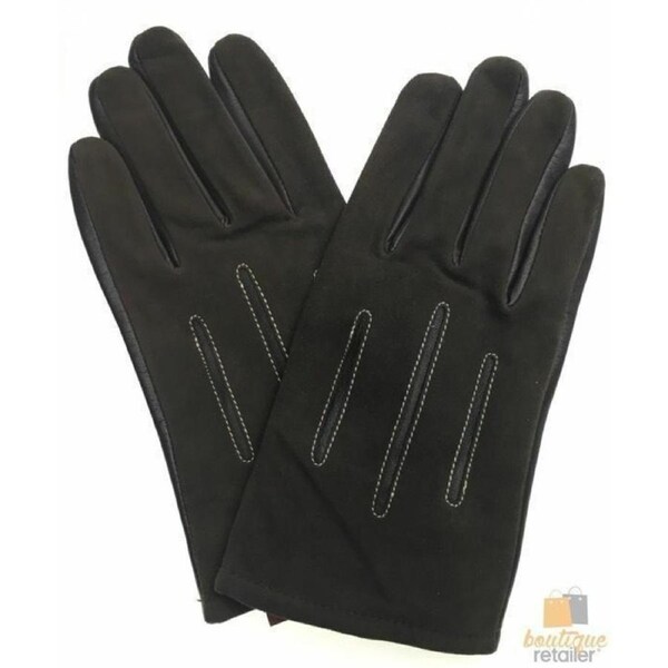 DENTS Mens Sheepskin Leather Gloves with Acrylic Lining Warm Winter - Brown Small