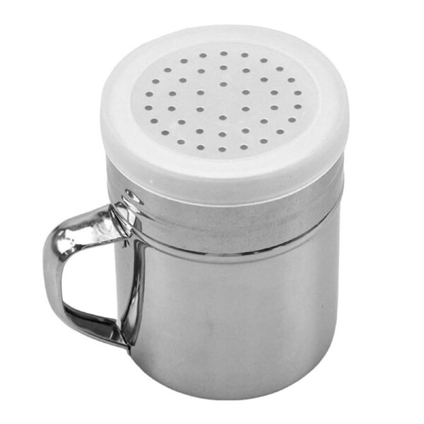 Stainless Steel Dusting Canister with Lid and Handle Kitchen Storage Container