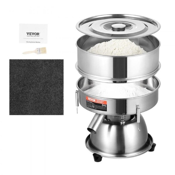 Electric Vibrating Sieve Machine with 30+50 Mesh Automatic Sifter Shaker