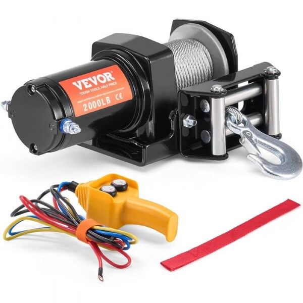 Electric Winch ATV UTV 907 kg Steel Cable IP 55 Waterproof Wired Control