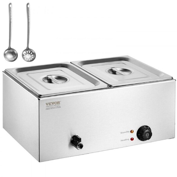 Commercial Electric Food Warmer 2-Pan Countertop Buffet 17L Bain Marie