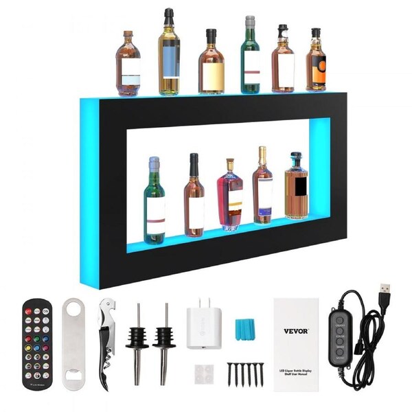 LED Lighted Liquor Bottle Display Bar Shelf RF & App Control 1210 mm