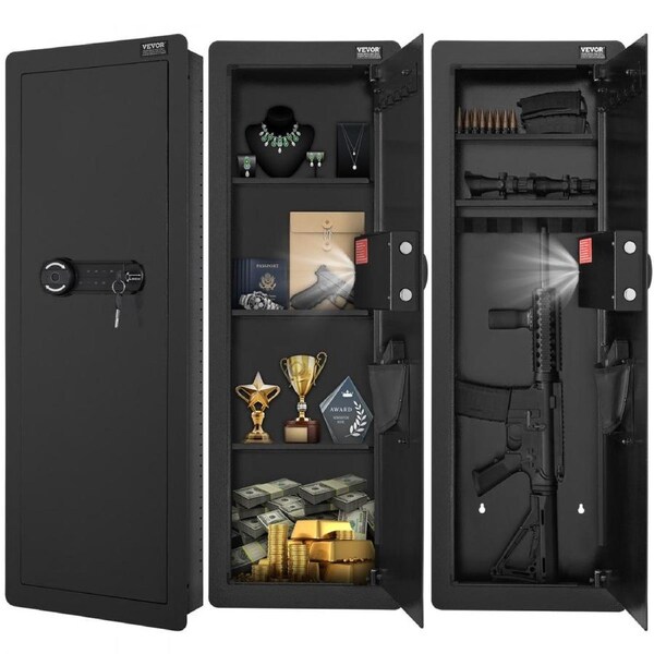 42.91" Tall Wall Gun Safe 4-Tier Hidden Gun Safe with Keypad & Fingerprint