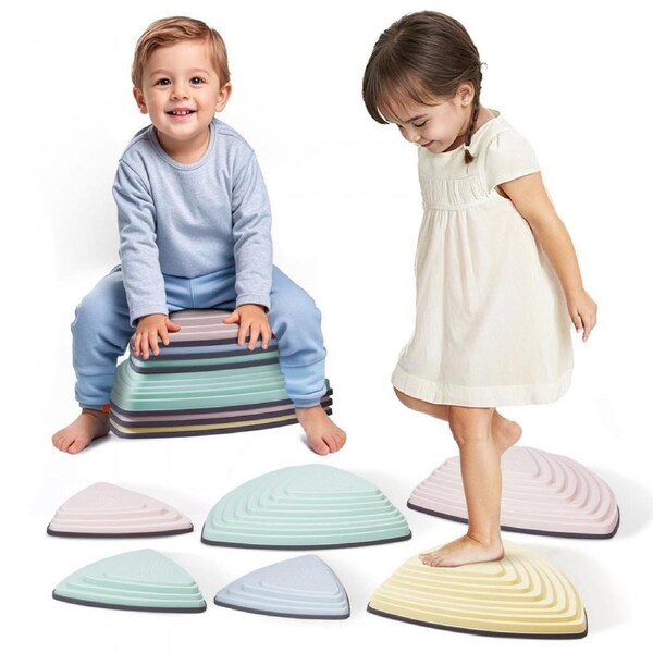 Kids Balance Stepping Stones Sensory Obstacle Course 6 PCS Outdoor Indoor