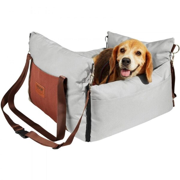 Dog Booster Car Seat Pet Car Seat for Small Dog up to 11.3 kg Gray