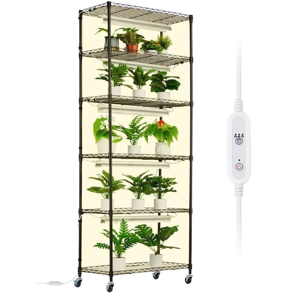 Plant Stand with Grow Lights 6 Tiers 150W 180 cm Tall Plant Grow Shelf