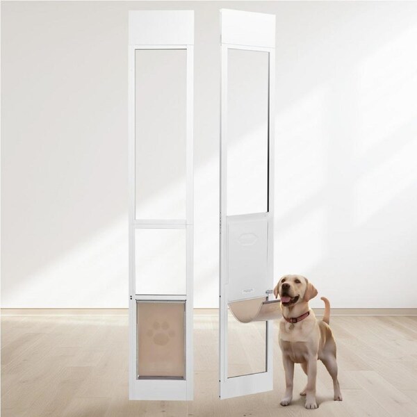 Dog Door for Sliding Glass Door 75 7/8"-80 11/16" Adjustable Height L