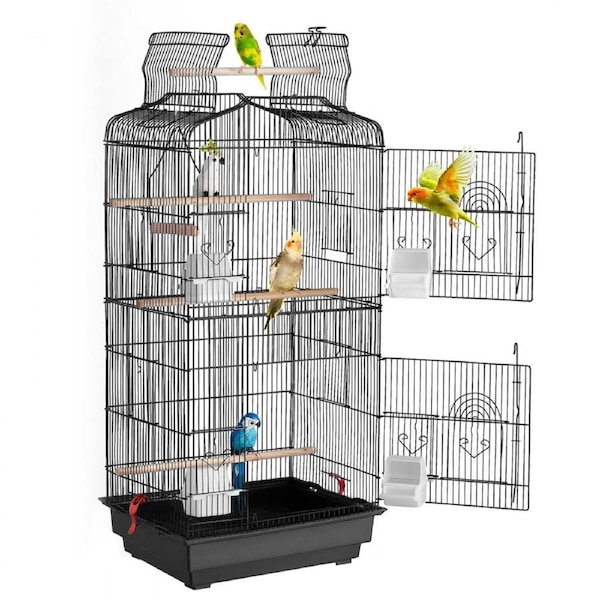Bird Flight Cage 39 in Hanging Metal Parakeet Cage for Cockatiels Parrot