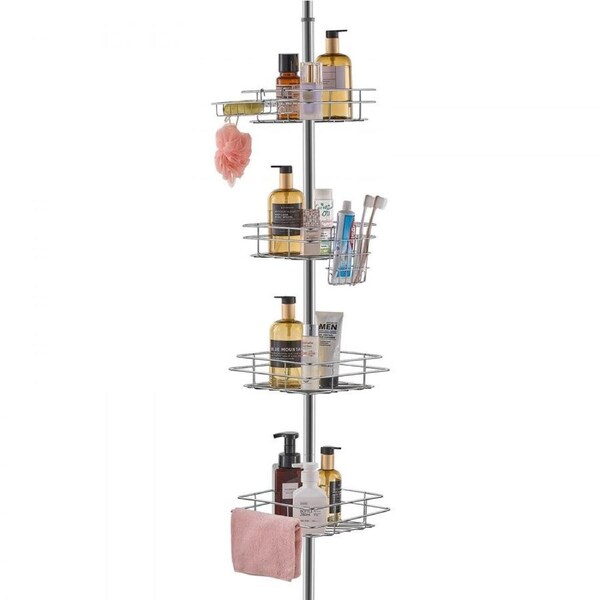 42" to 114" High Shower Corner Caddy Tension Pole Rust-Proof Tension Pole