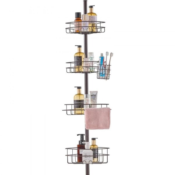 56" to 114" High Shower Corner Caddy Tension Pole Rust-Proof Tension Pole